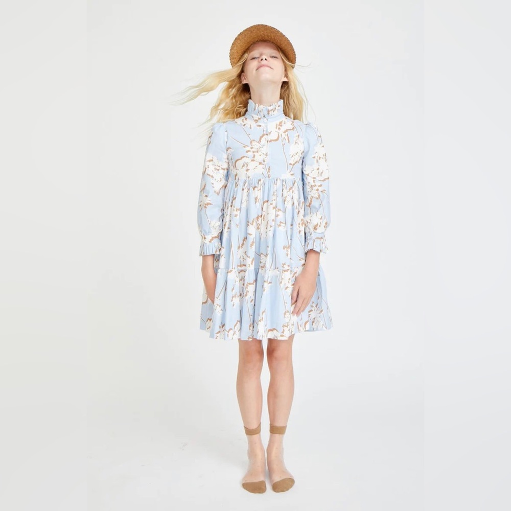 Porter Blue Porter Floral Ruffled Collar Dress Size 16 Girl’s $120